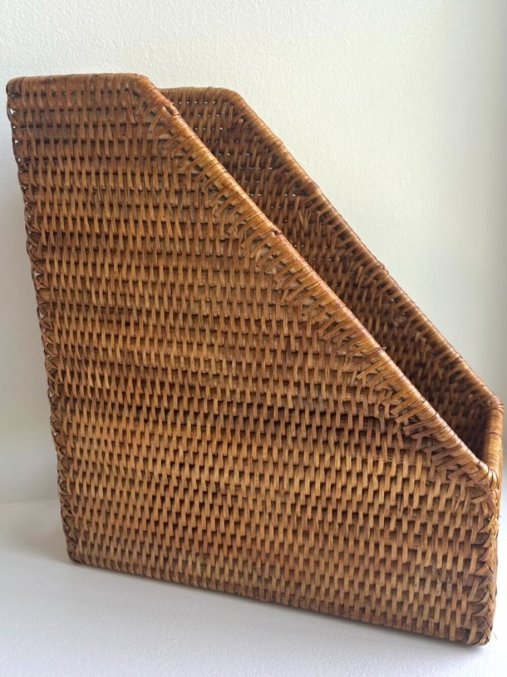 Kouboo La Jolla Rattan Magazine File, Honey-Brown